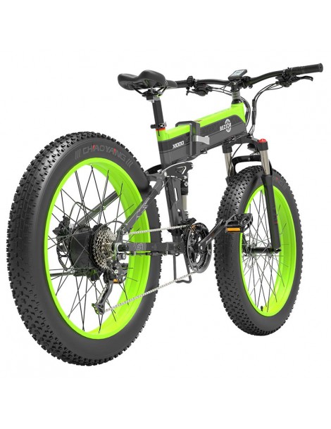 BEZIOR X1000 26 pollici Fat Tire Foldable Electric Bike 1000W Motore Panasonic 48V 12.8Ah Batteria - Nero Verde Fino Al -60%
