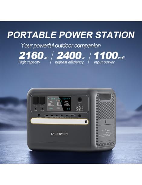 TALLPOWER V2400 Stazione di alimentazione portatile generatore solare LiFePo4 da 2160Wh uscita CA da 2400W UPS - Grigio Negozio