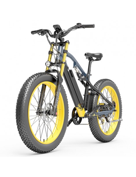 LANKELEISI RV700 16Ah 48V 1000W Bicicletta elettrica - Nero Giallo Shopping Online