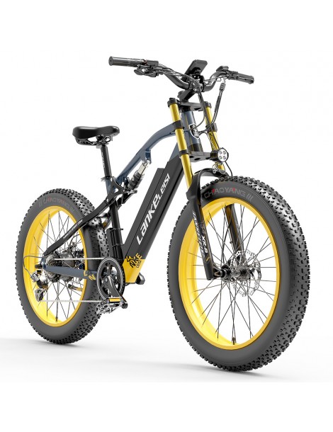 LANKELEISI RV700 16Ah 48V 1000W Bicicletta elettrica - Nero Giallo Shopping Online