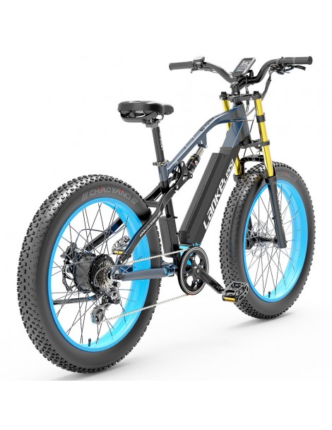 LANKELEISI RV700 16Ah 48V 1000W Bicicletta elettrica - Nero Blu Affare Del Giorno