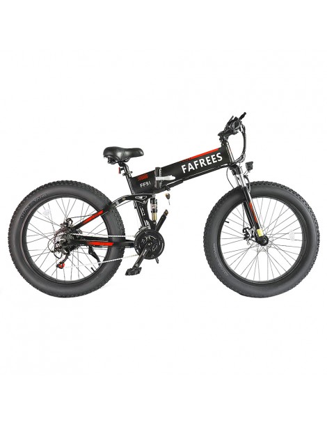 FAFREES FF91 26 Pollici Pneumatici Grassi Mountain Bike Elettrica Pieghevole Motore 1000W e Batteria 499Wh 10Ah - Nero Prezzo Ridotto