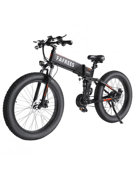 FAFREES FF91 26 Pollici Pneumatici Grassi Mountain Bike Elettrica Pieghevole Motore 1000W e Batteria 499Wh 10Ah - Nero Prezzo Ridotto