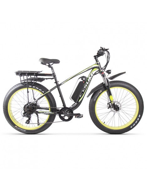 CYSUM M980 Pneumatici Grassi da 26 pollici Bicicletta Elettrica 1000W Motore Brushless 17Ah Batteria rimovibile - Nero Verde Convenienza