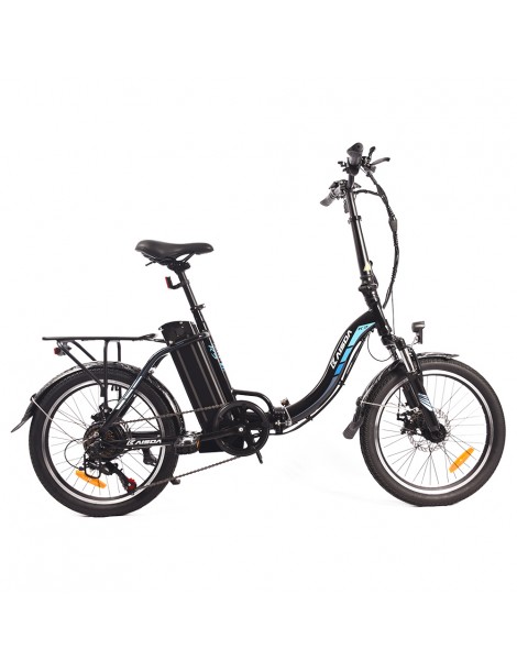 KAISDA K7 Ciclomotore elettrico pieghevole bicicletta da montagna motore 350W SHIMANO a 7 velocità controllo APP - Nero Vendita Calda