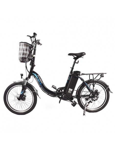 KAISDA K7 Ciclomotore elettrico pieghevole bicicletta da montagna motore 350W SHIMANO a 7 velocità controllo APP - Nero Vendita Calda