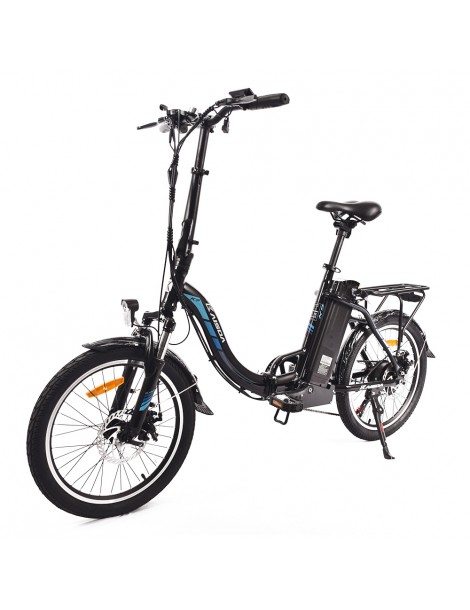 KAISDA K7 Ciclomotore elettrico pieghevole bicicletta da montagna motore 350W SHIMANO a 7 velocità controllo APP - Nero Vendita Calda