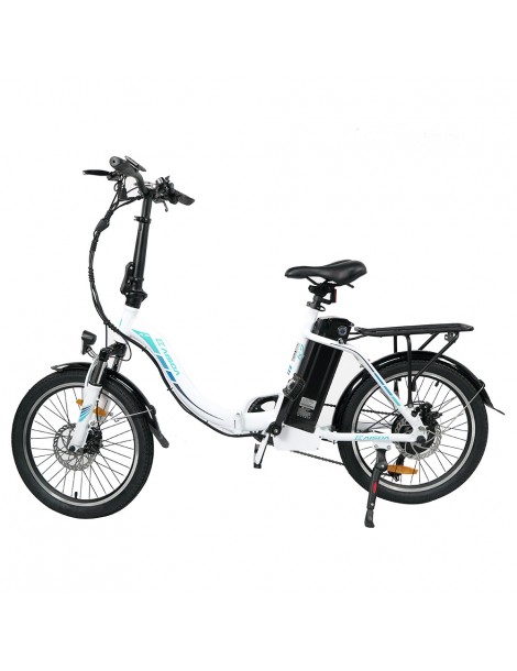 KAISDA K7 Ciclomotore elettrico pieghevole bicicletta da montagna motore 350W SHIMANO a 7 velocità controllo APP - Bianco Saldi Di Fabbrica