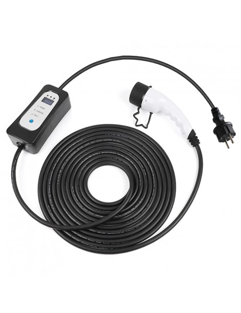 ANDAIIC EV Charger Electric Car Portable Charger Type 2 IEC 62196 Mode 2 8A/10A/13A/16A Current Adjustable 10m Cable Nuovo