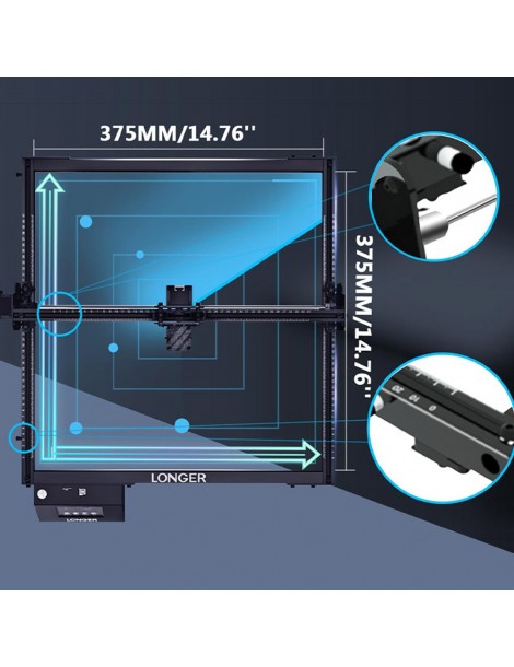 LONGER RAY5 20W Incisore laser spot laser 0 08*0 1 mm touchscreen a colori chipset 32 bit connessione APP 375*375 mm Spedizione Gratuita