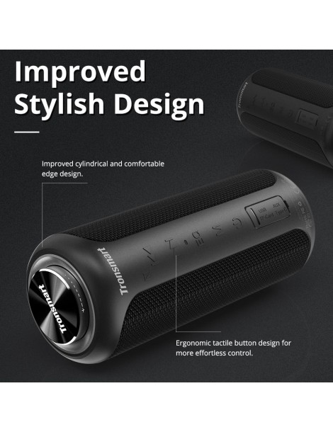 Tronsmart T6 Plus Edizione aggiornata Altoparlante portatile Bluetooth 5.0 con potenza fino a 40W Suono a 360° IPX6 NFC - Nero Novità