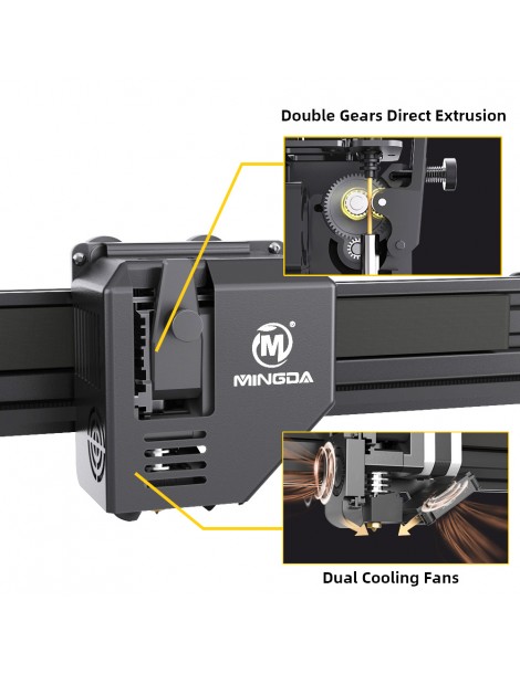 MINGDA Magician Pro Stampante 3D livellamento automatico estrusione diretta a doppio ingranaggio 400*400*400 mm Moda