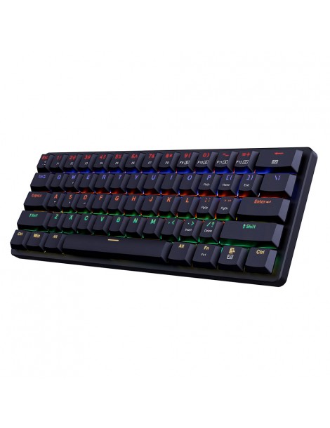 K615-R Elise Tastiera meccanica cablata Rabinbow retroilluminata a LED interruttore blu ultrasottile a 61 tasti - Nero Enormi sconti