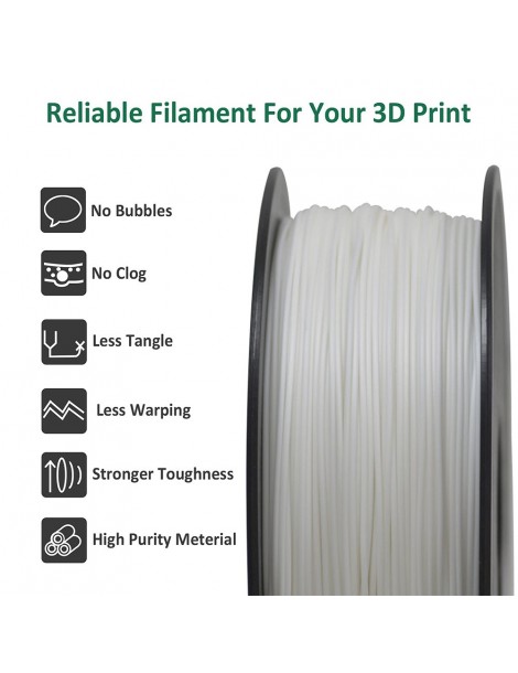 Geeetech Filamento ABS per stampante 3D precisione dimensionale 1 75 mm /- 0 03 mm Bobina da 1 kg (2 2 libbre) - Bianco Black Friday Prezzi