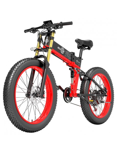 BEZIOR X-PLUS Bicicletta elettrica 1500W Motore 48V 17.5Ah Batteria - Rosso Flash Sale
