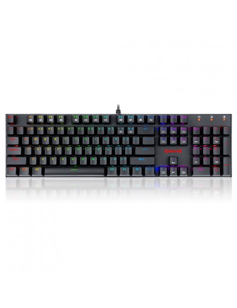 Tastiera meccanica cablata a 104 tasti K565-RGB Retroilluminazione RGB Layout USA Base in alluminio Interruttore rosso - Nero Sconti VIP