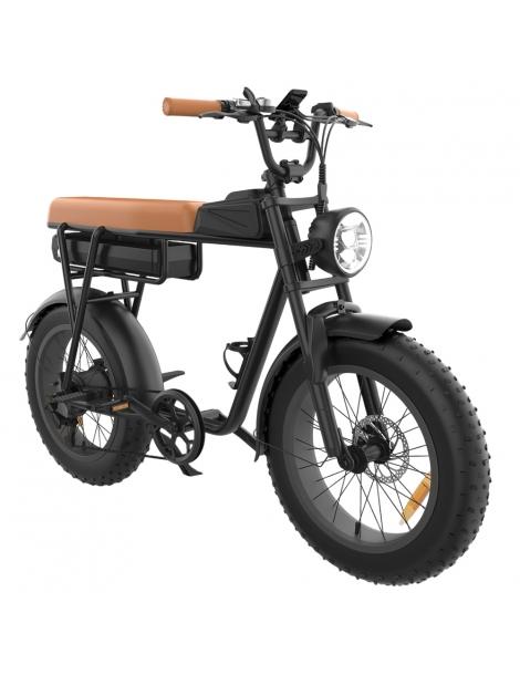 YAMALI FXH-006 Bicicletta elettrica Motore 1000W Batteria 48V 20Ah Pneumatici grassi 20*4'' - Marrone Discount Store per i nuovi prodotti