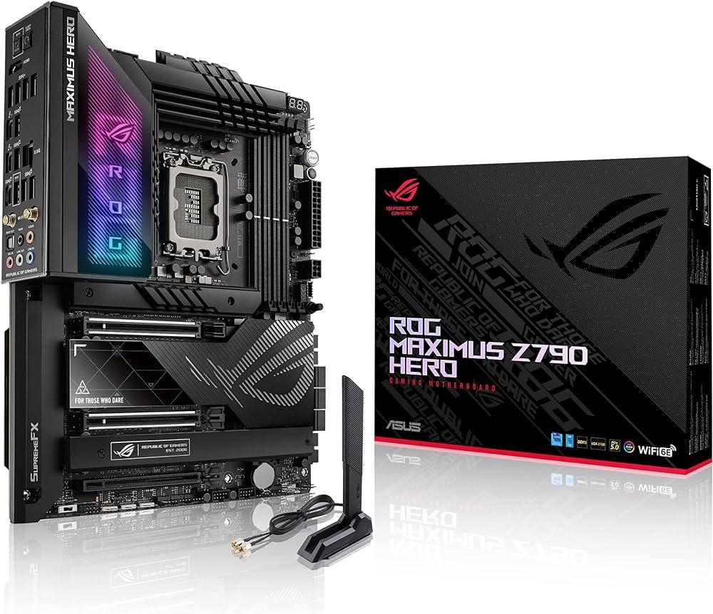 MB ASUS ROG MAXIMUS Z790 HERO Z790 LGA1700 4xDDR5DC-7800o.c. HDMI 2xPCIe5.0x16 6xSATA3 M.2 WIFI ATX 90MB1CI0-M0EAY0 Pezzi Unici