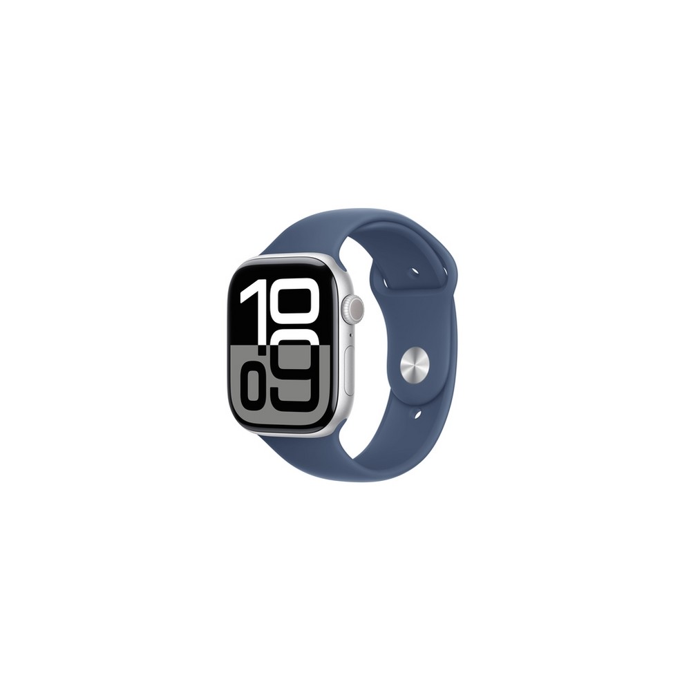 APPLE Apple Watch Series 10 GPS 46mm Silver Aluminium Case with Denim Sport Band - S/M Comprane uno, ottenene uno gratis