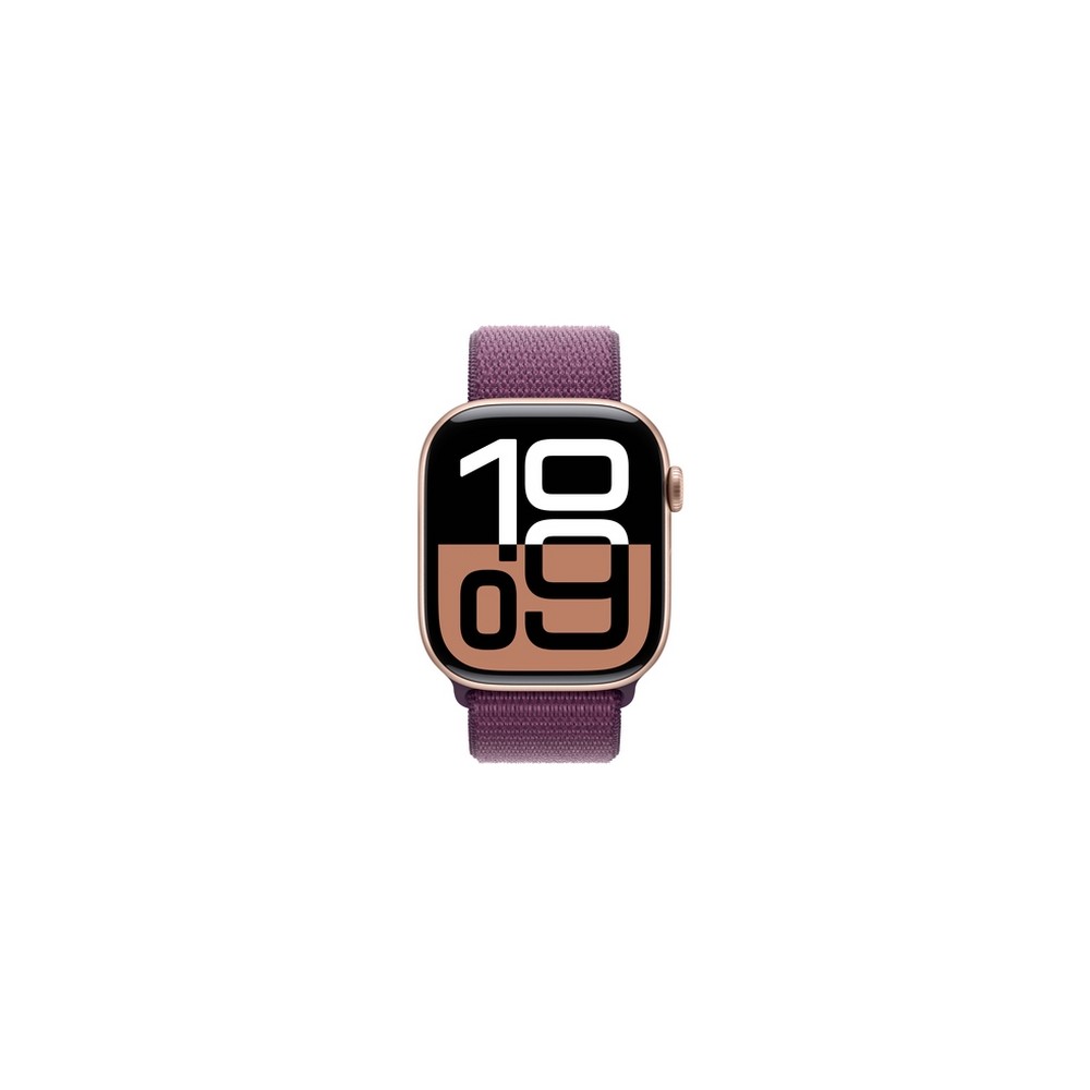 APPLE Apple Watch Series 10 GPS + Cellular 46mm Rose Gold Aluminium Case with Plum Sport Loop Esporta salva