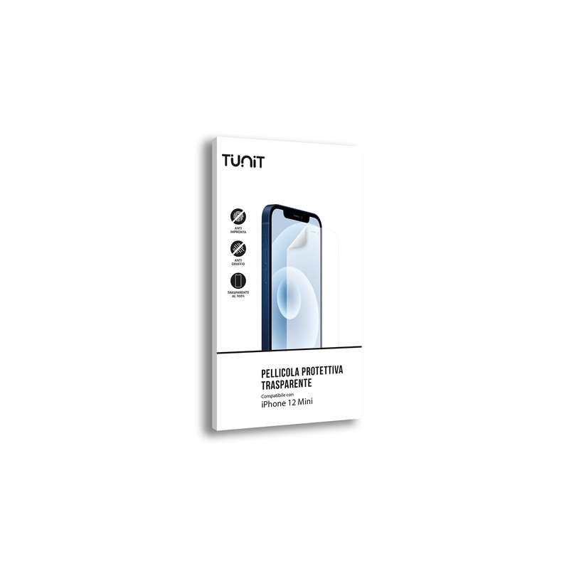 TUNIT Pellicola protettiva trasparente e anti-impronta per iPhone 12 Rilascio limitato