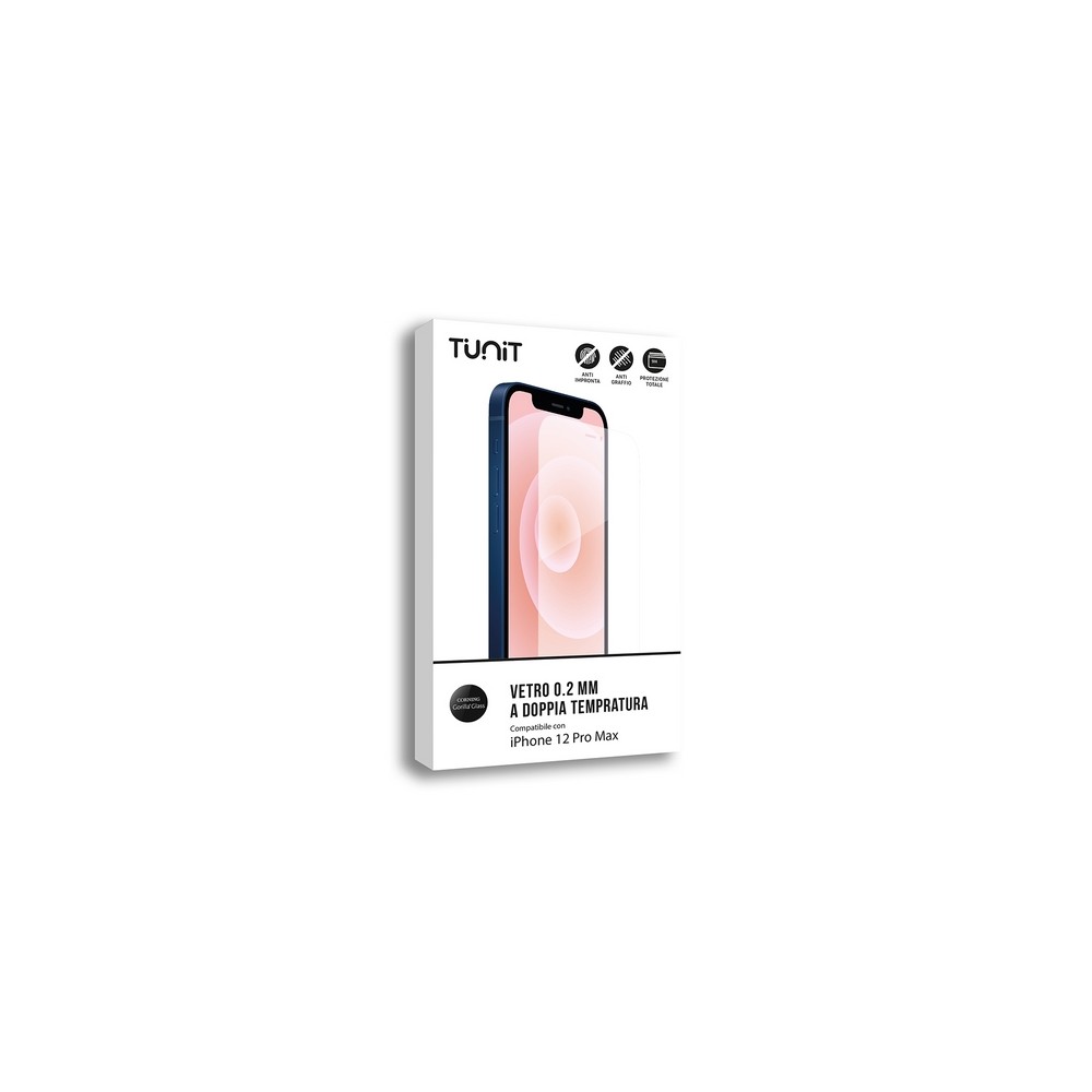 TUNIT Vetro a Doppia Tempratura per iPhone 12 Pro Max Fornitura limitata