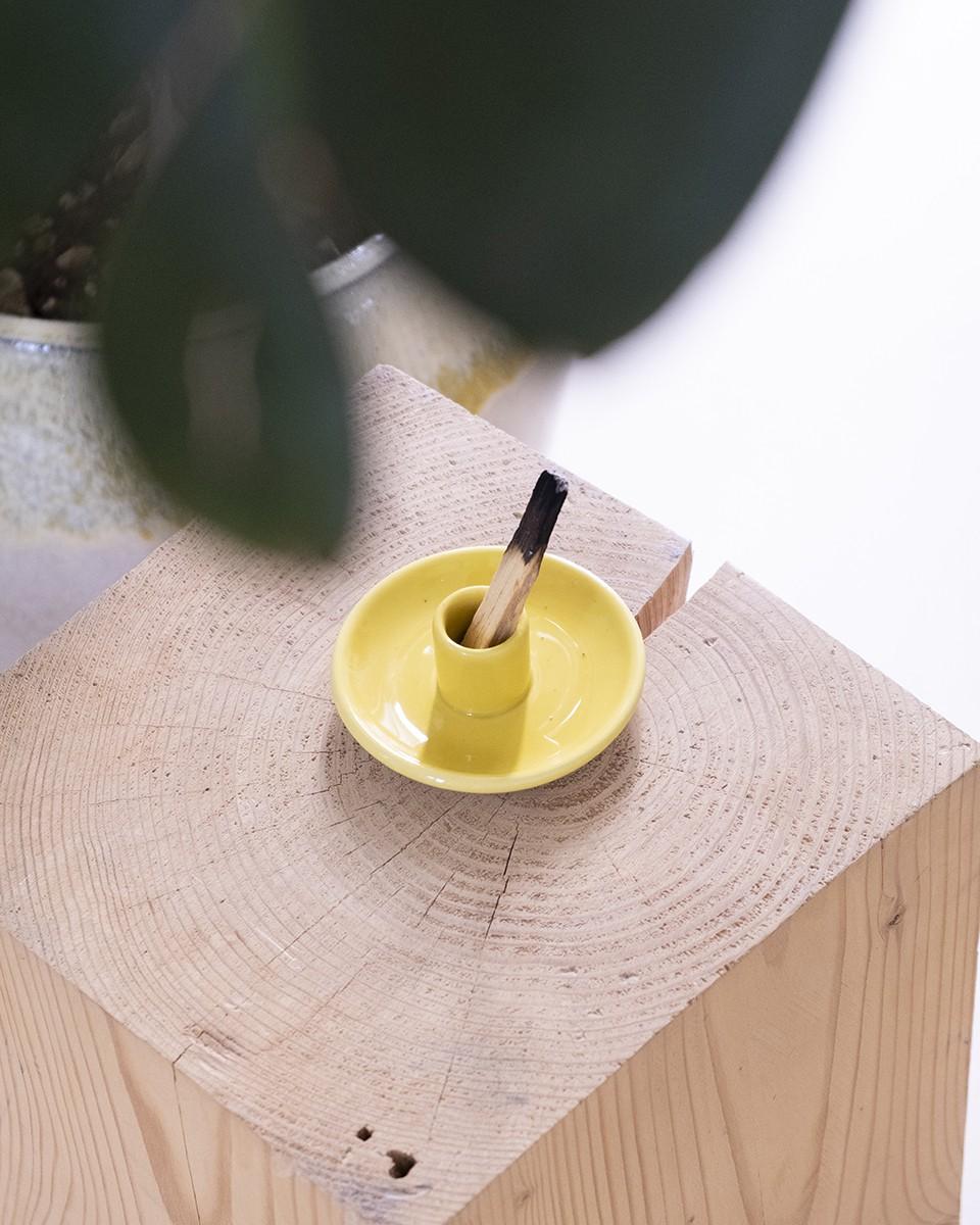 Wood'd PALO SANTO PLATE YELLOW Economico