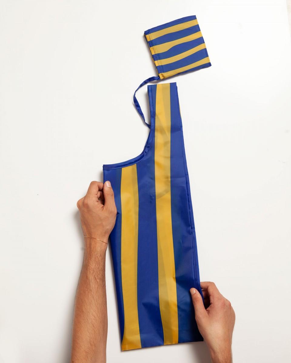 Wood'd Stripes Blue Bag In Saldo