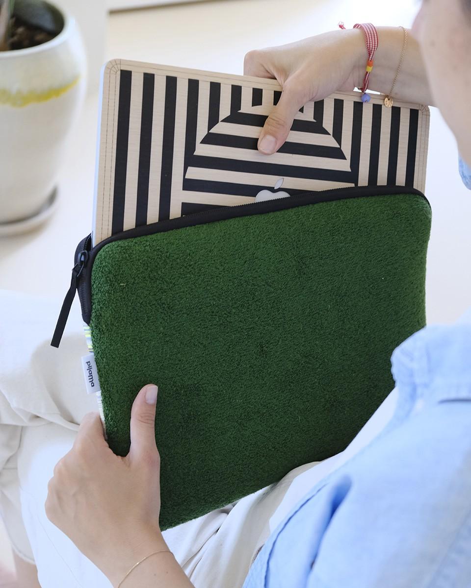 Wood'd Patch Green Macbook Case Consegna Veloce