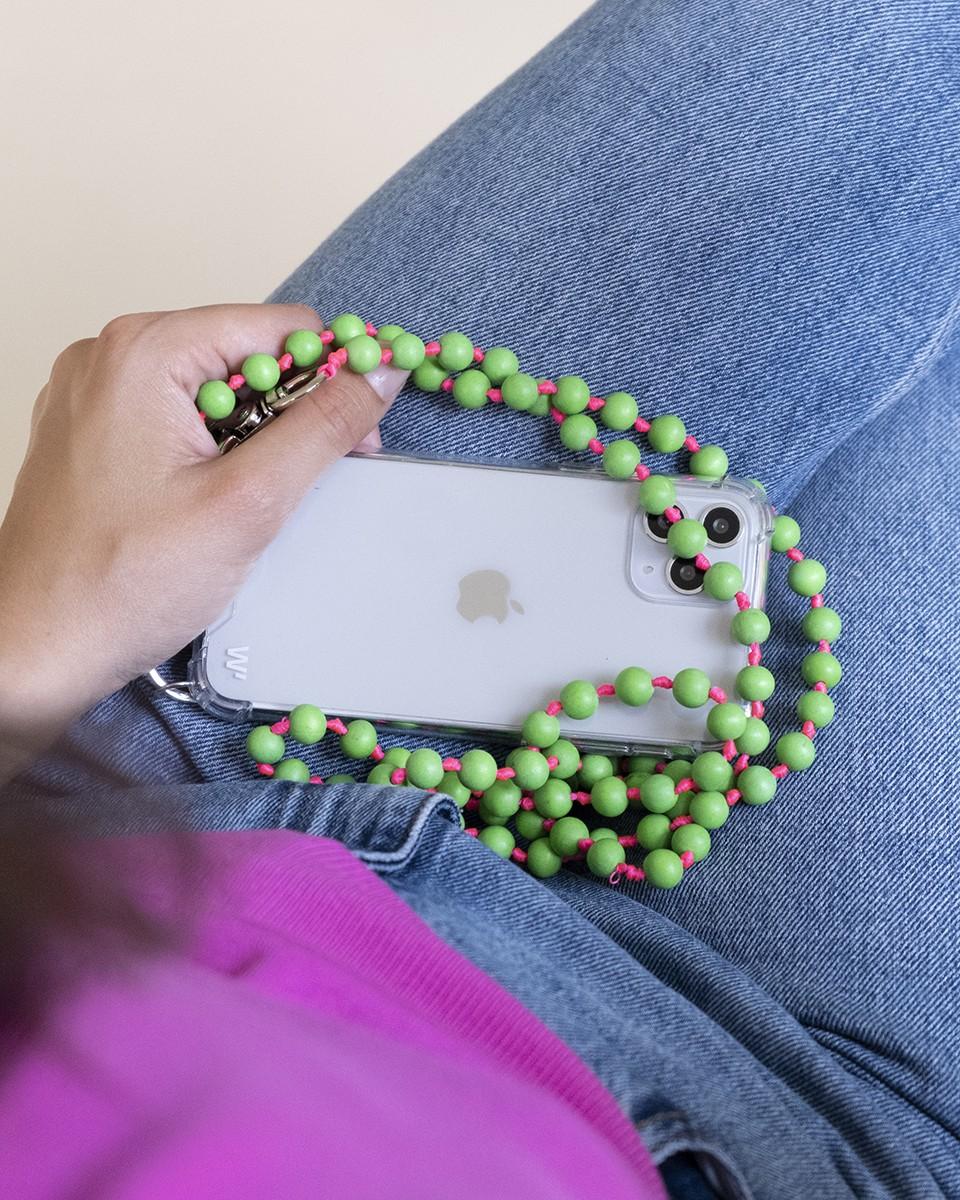 Wood'd Pearls Green Necklace Vendita Economica